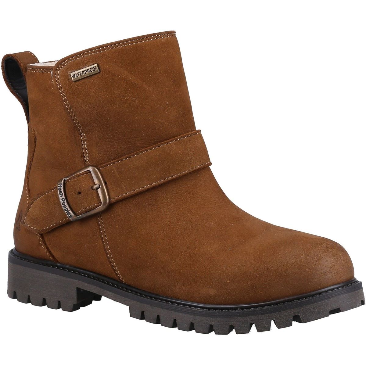Wasserdichte Biker-Boots mit Shearling-Futter