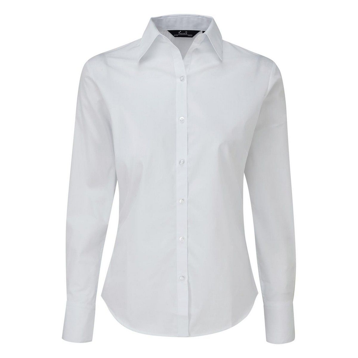 Taillierte Langarm-Popeline-Bluse