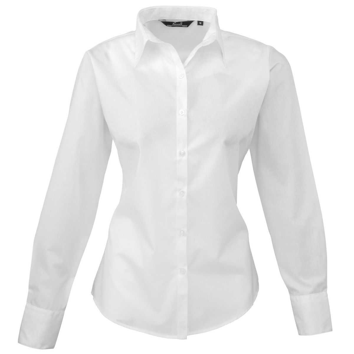 Taillierte Langarm-Popeline-Bluse