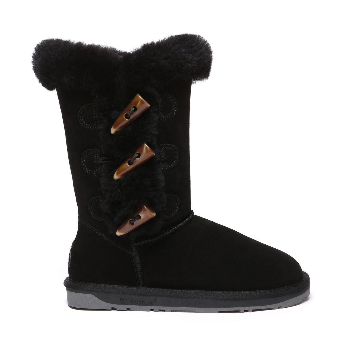 Lammfellstiefel mit Knebelverschlüssen