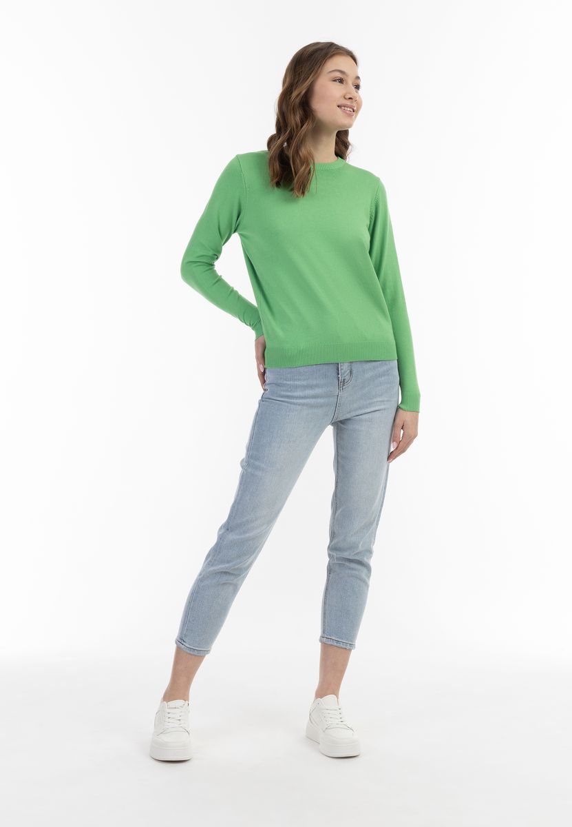 Klassischer Rundhals Basic-Pullover