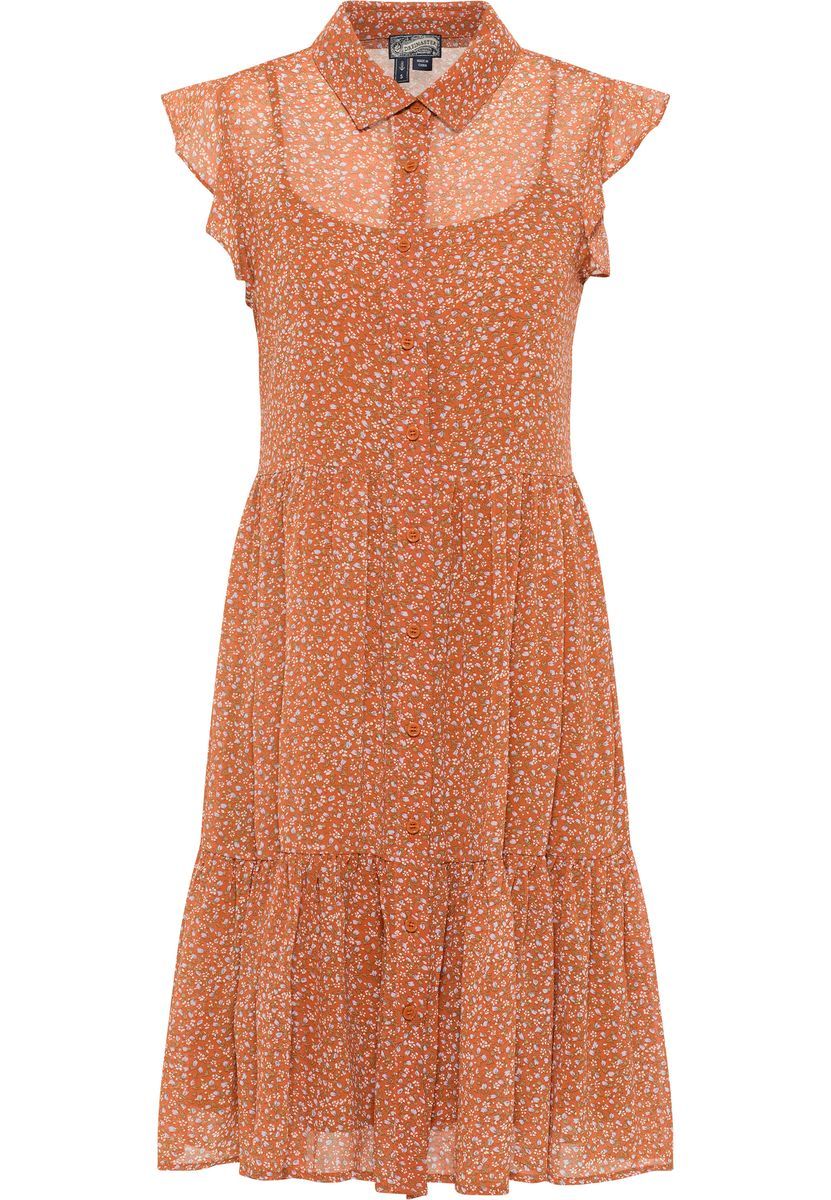 Blumen-Blusenkleid mit Rüschensaum