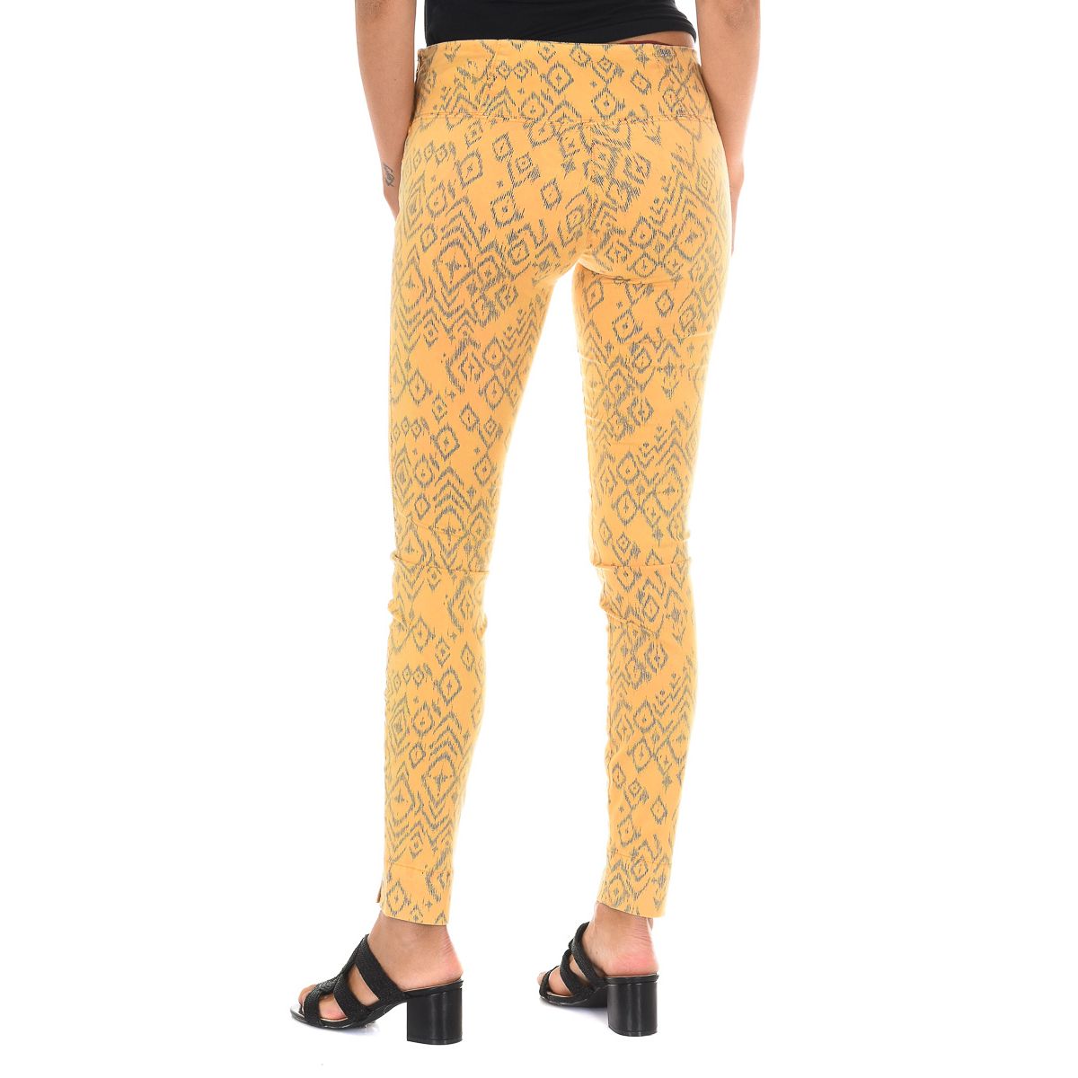Gemusterte Slim-Fit Baumwollhose