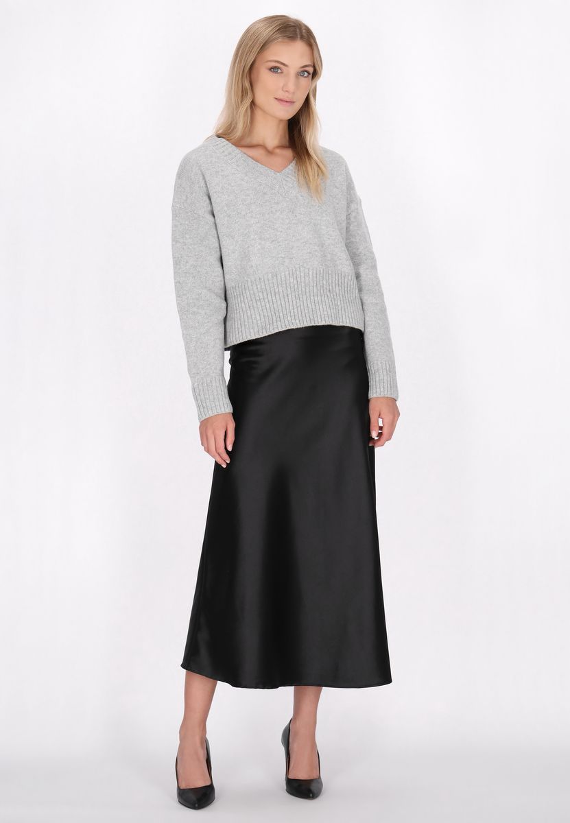Feinstrickpullover mit femininen Puffärmeln