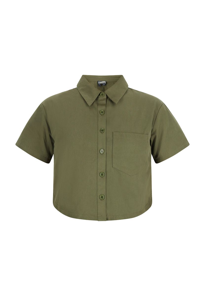 Kastenförmiges Cropped Utility-Hemd