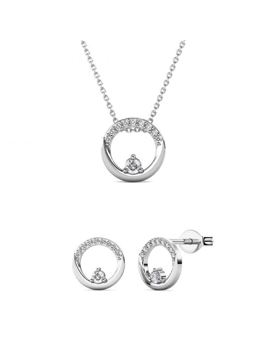 Kristallbesetztes Kreis-Schmuckset
