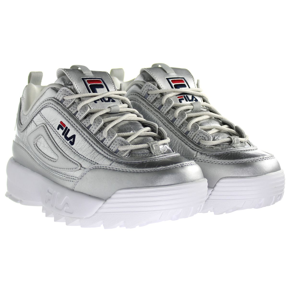 Metallische Chunky Plateau-Sneaker