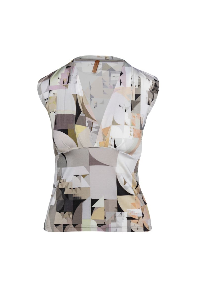 Top mit abstraktem Geometriemuster