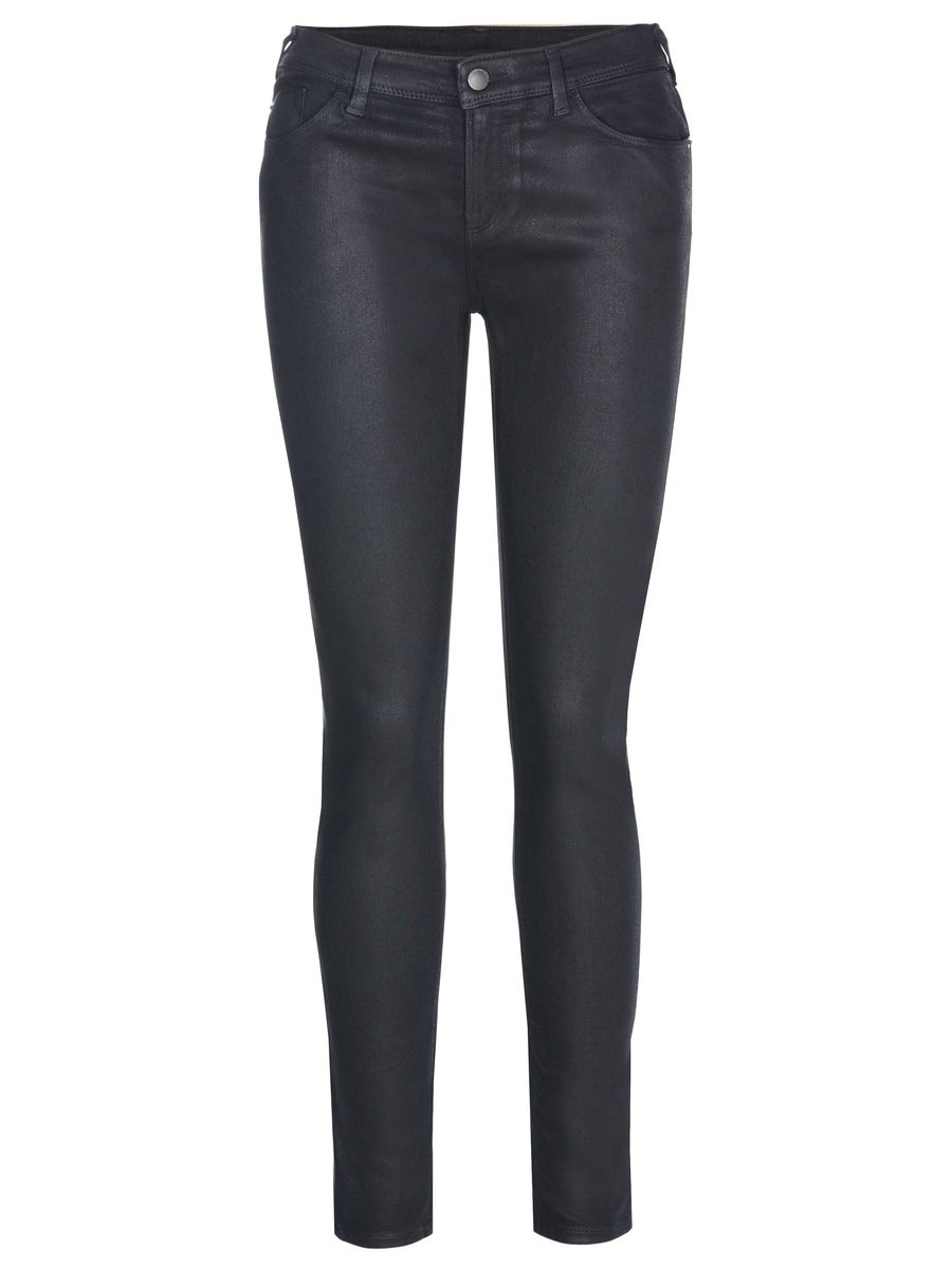 Beschichtete High-Rise Skinny Jeans