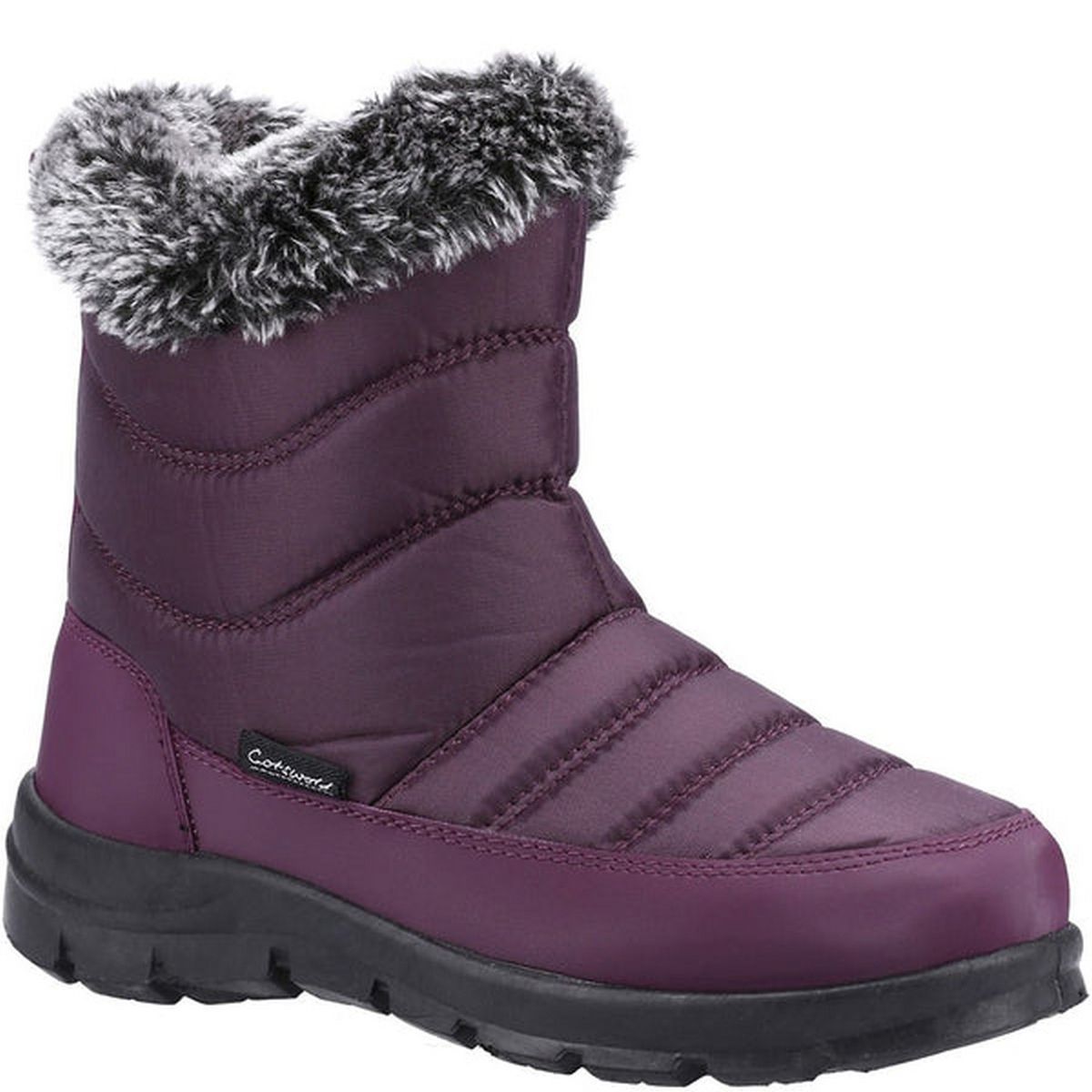 Gesteppte Winterstiefel mit Kunstfellbesatz