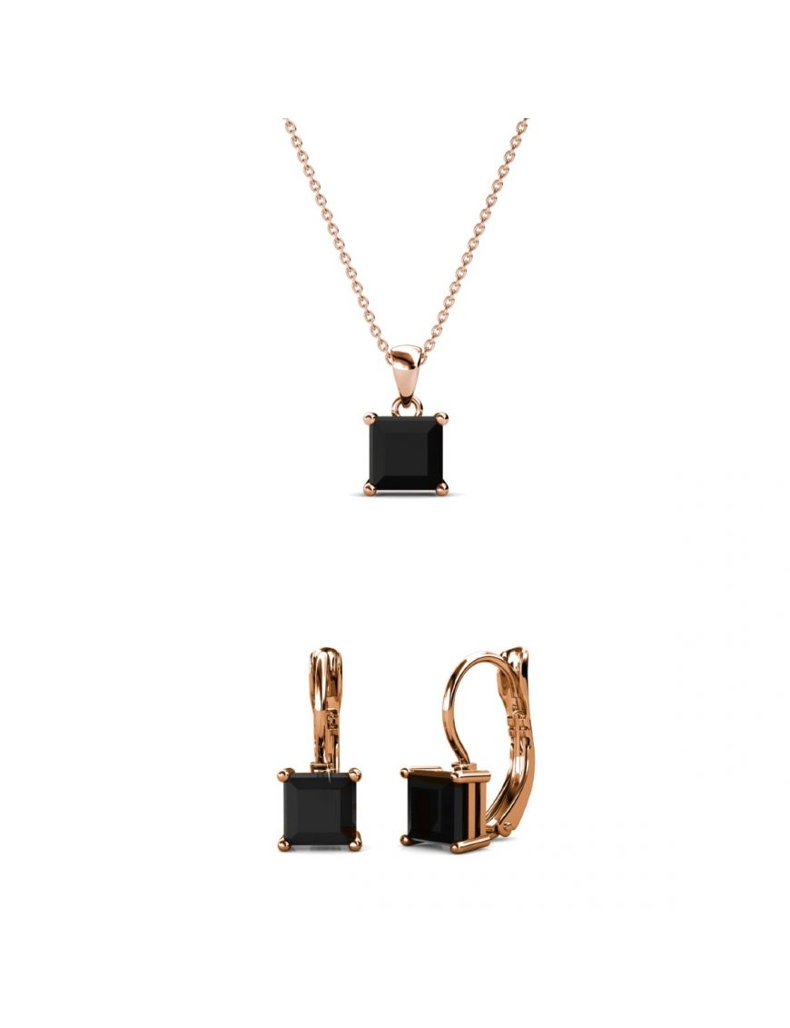 Geometrisches Schmuckset mit Edelsteinen