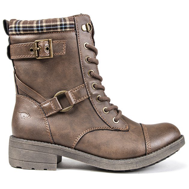 Schnür-Boots mit dekorativen Schnallen