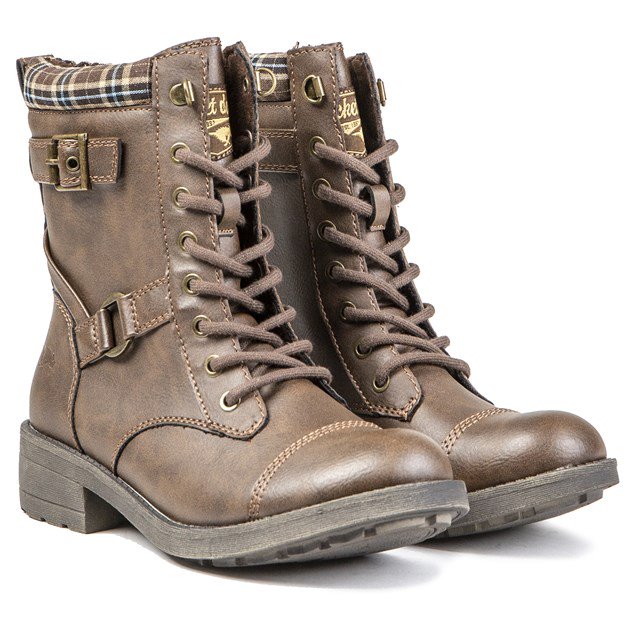 Schnür-Boots mit dekorativen Schnallen