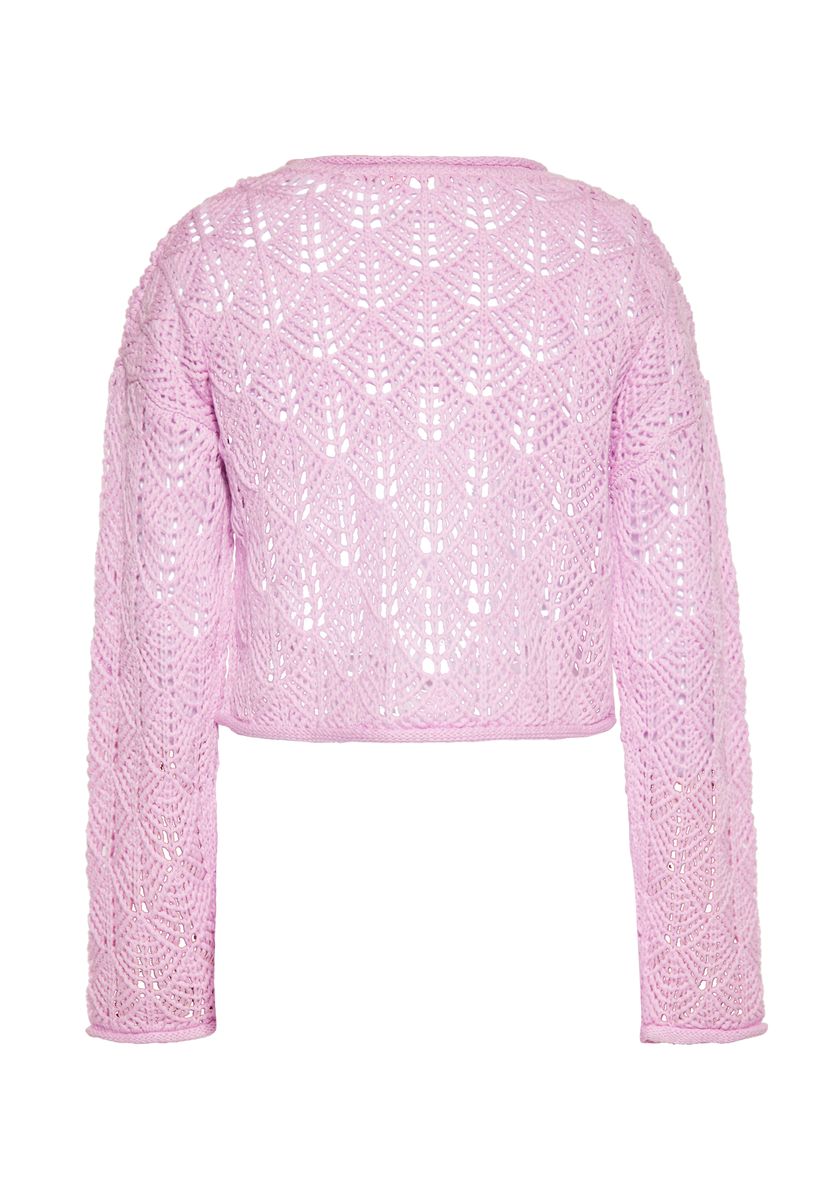 Kurzpullover mit strukturiertem Lochmuster