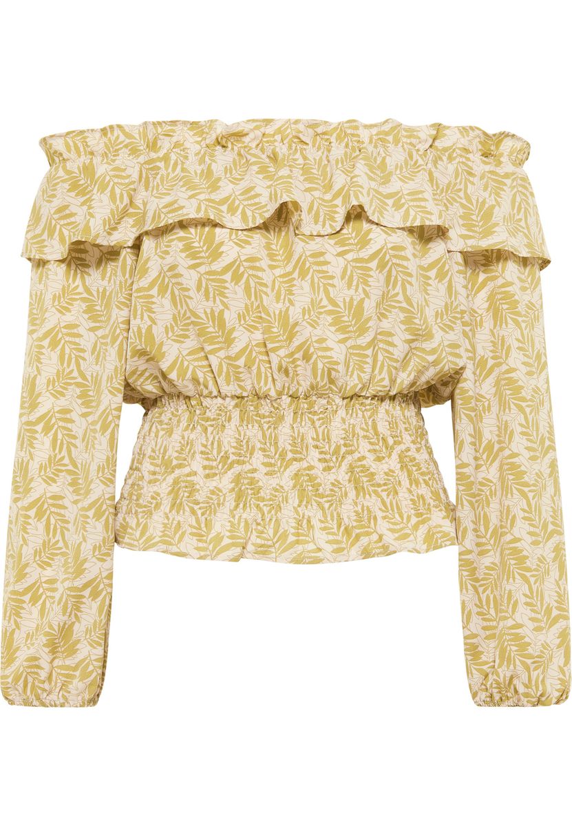 Schulterfreie Bluse mit Paisley-Muster