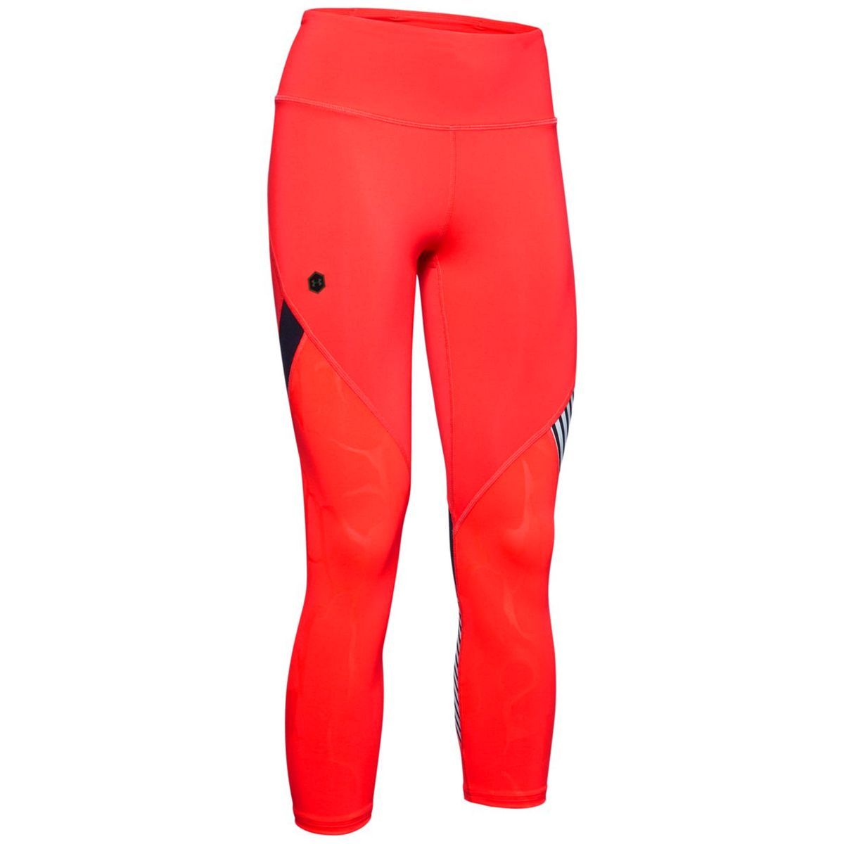 Hoch geschnittene geprägte Crop-Leggings