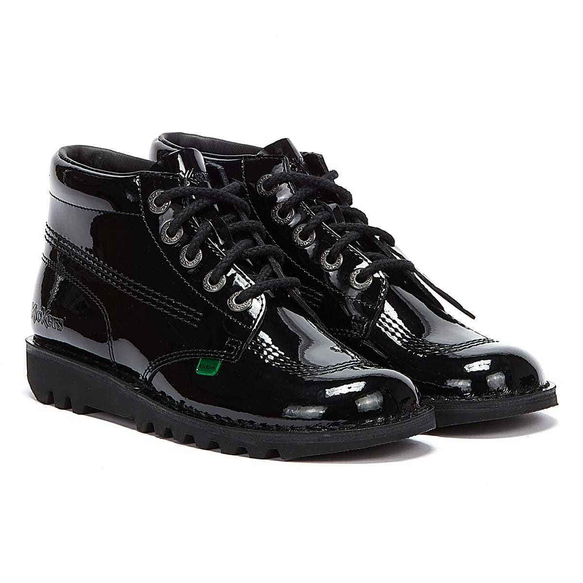 Klobige Ankle Boots aus Lackleder