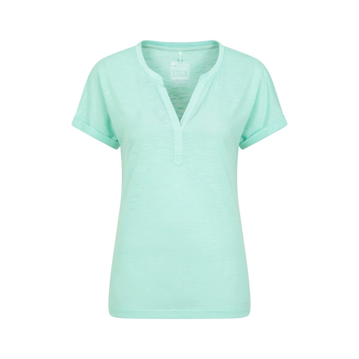 Atmungsaktives Slub-Sportshirt mit V-Ausschnitt