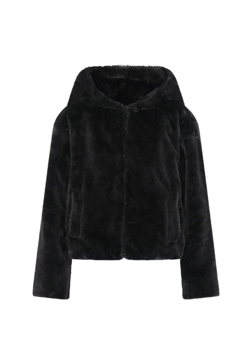 Gemütliche Kapuzenjacke aus Kunstfell