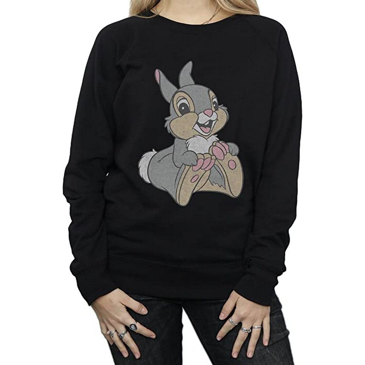 Klassisches Baumwoll-Sweatshirt mit Klopfer-Print