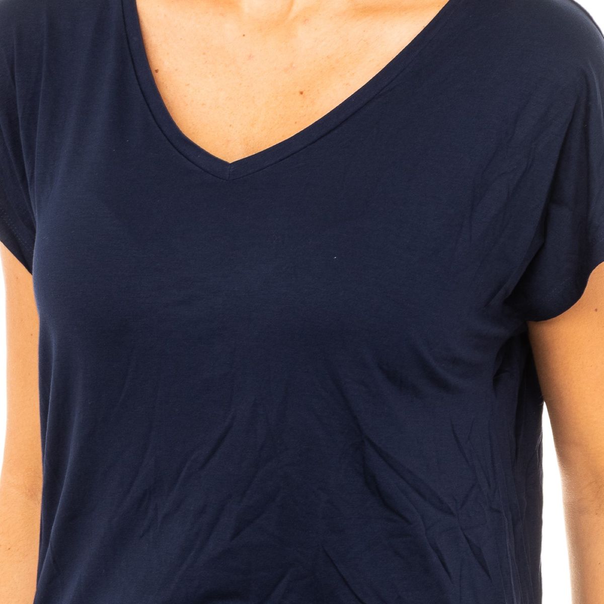 Klassisches Modal-Mix V-Ausschnitt Shirt
