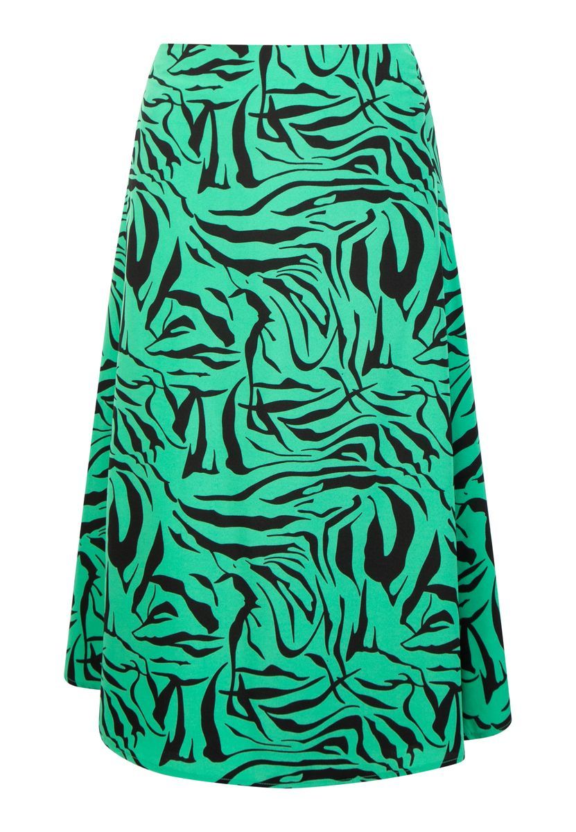 Zebra-Print Midi-Rock in A-Linie