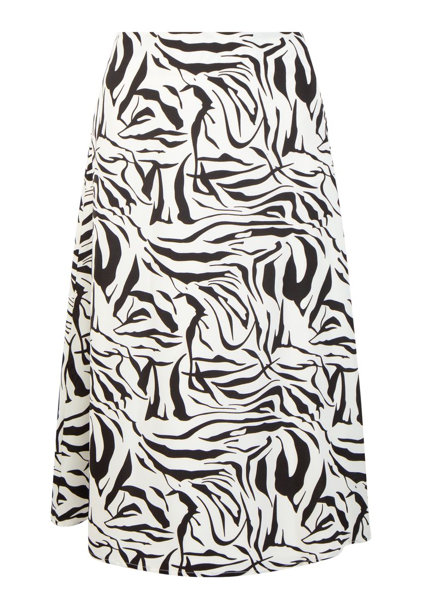 Zebra-Print Midi-Rock in A-Linie