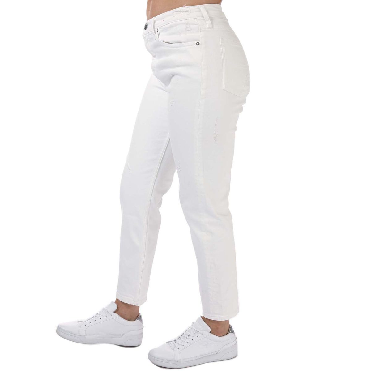 Tapered-Jeans mit hohem Bund