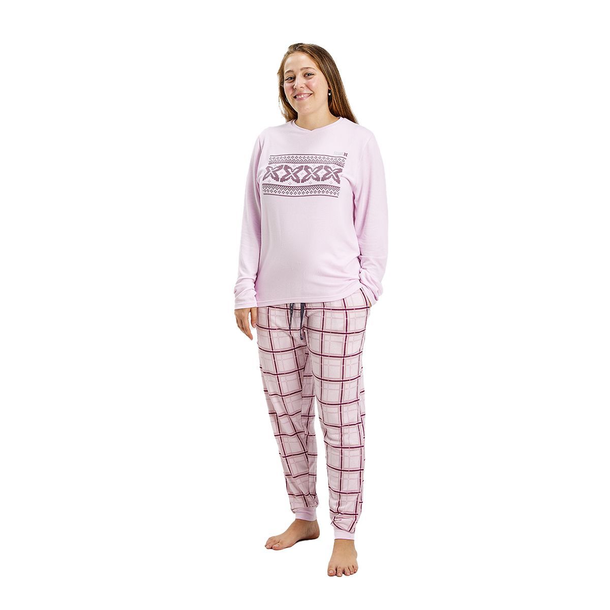 Langarm-Pyjama-Set mit Karomuster