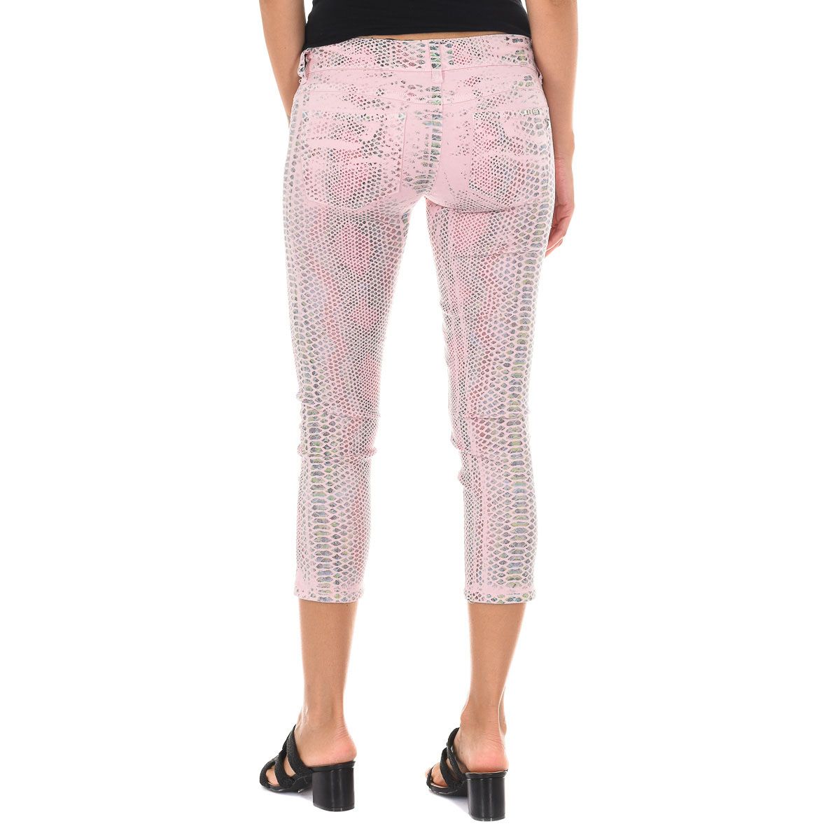 Caprihose mit Schlangenmuster aus Baumwolle