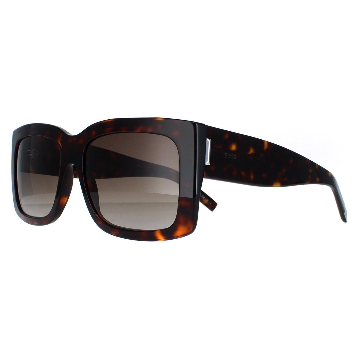 Klobige rechteckige Havanna-Sonnenbrille