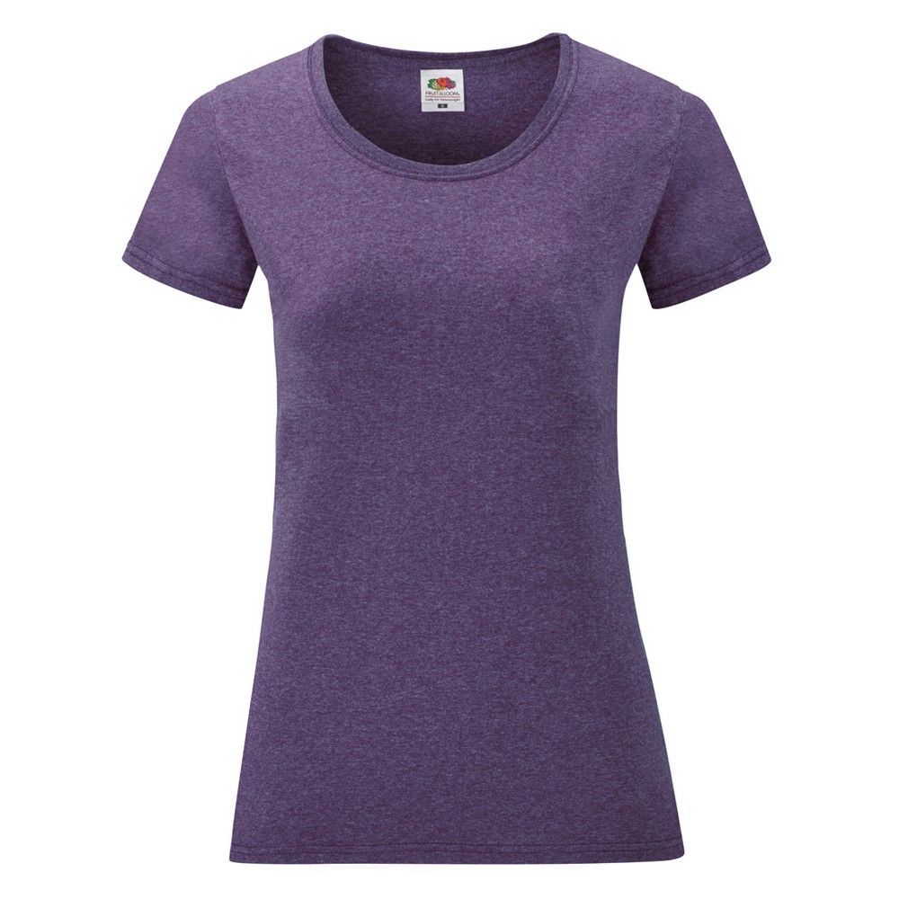 Tailliertes meliertes T-Shirt mit Rundhalsausschnitt