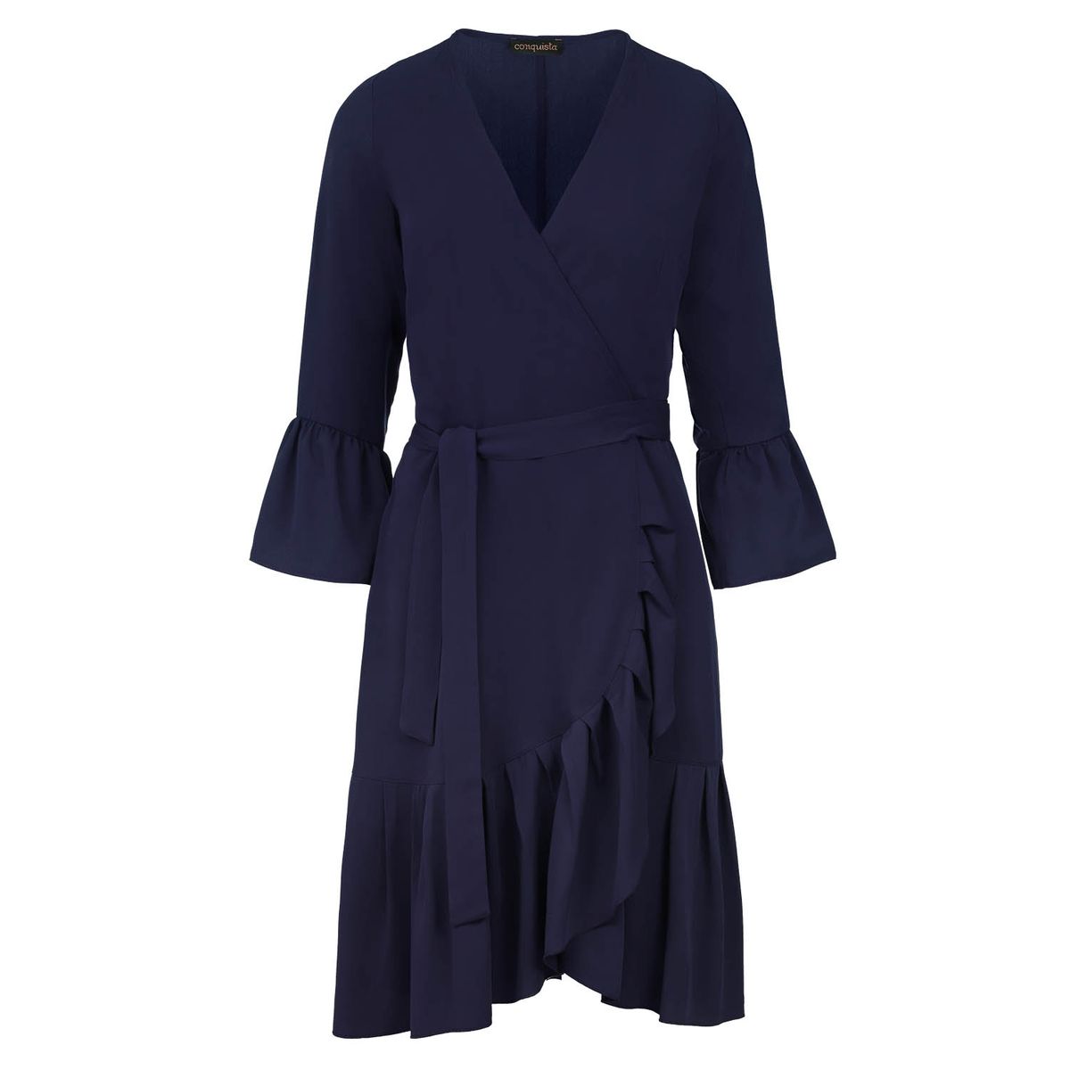 Elegantes Wickelkleid mit Glockenärmeln