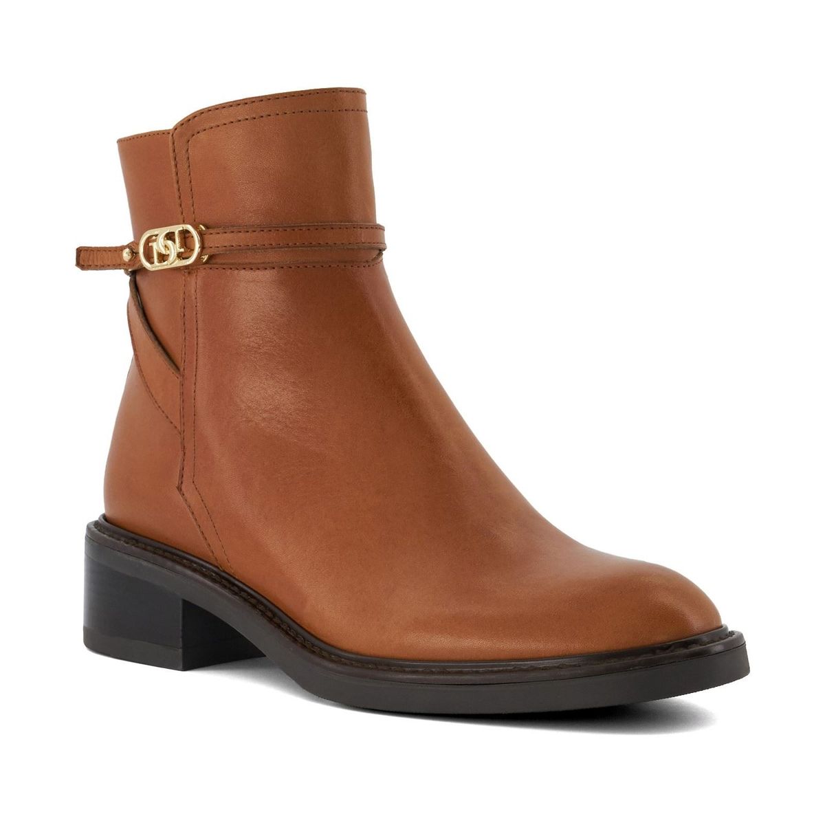 Leder-Stiefeletten mit Schnallendetail