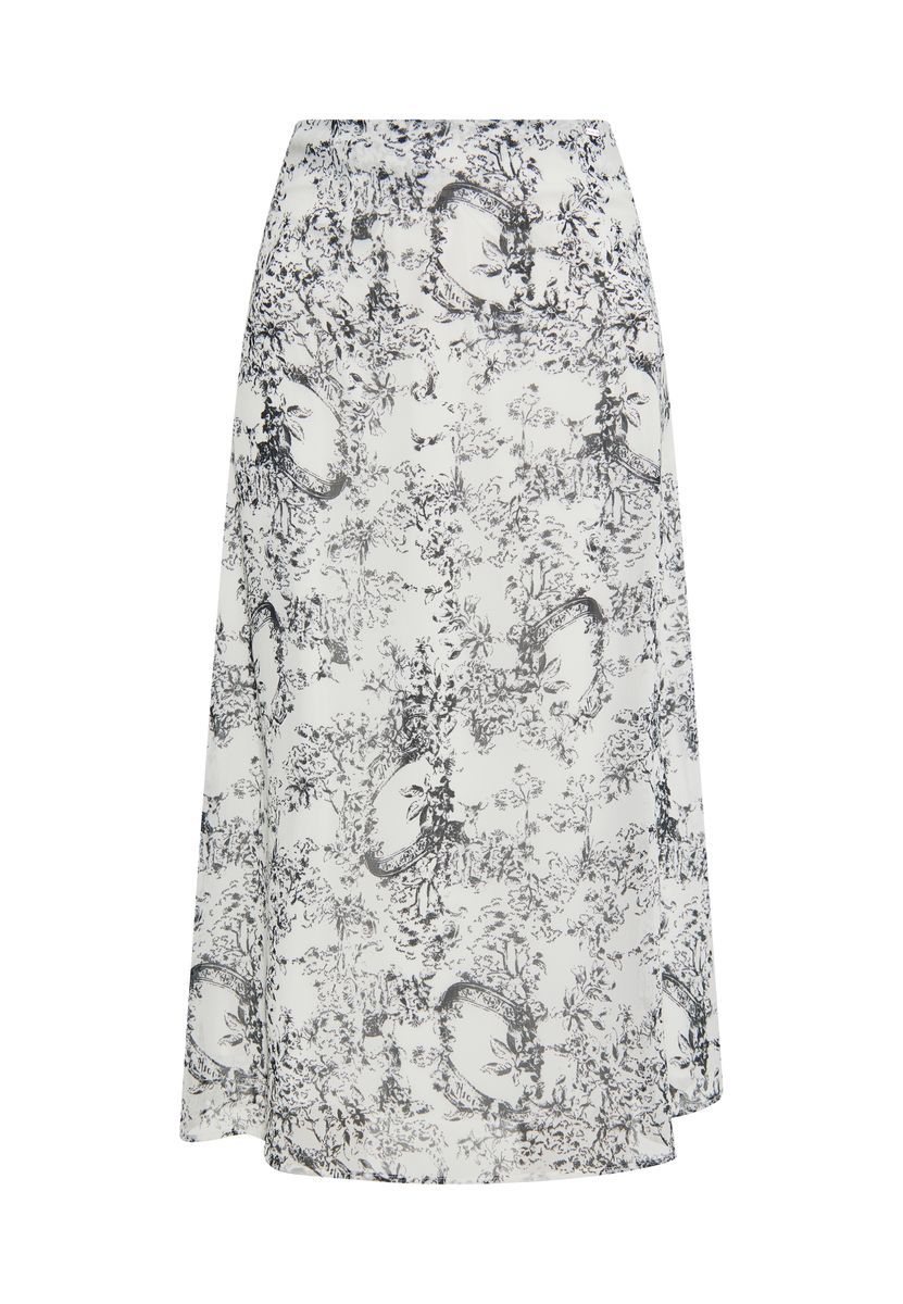 Eleganter Toile-de-Jouy Midi-Rock