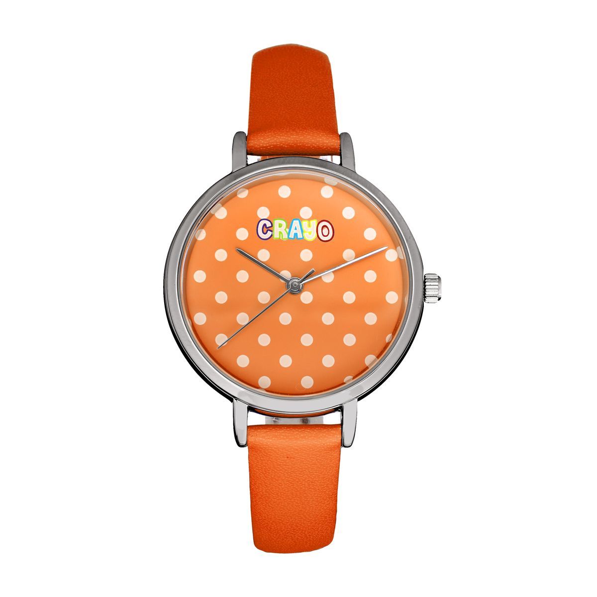 Polka-Dot-Armbanduhr mit Lederarmband