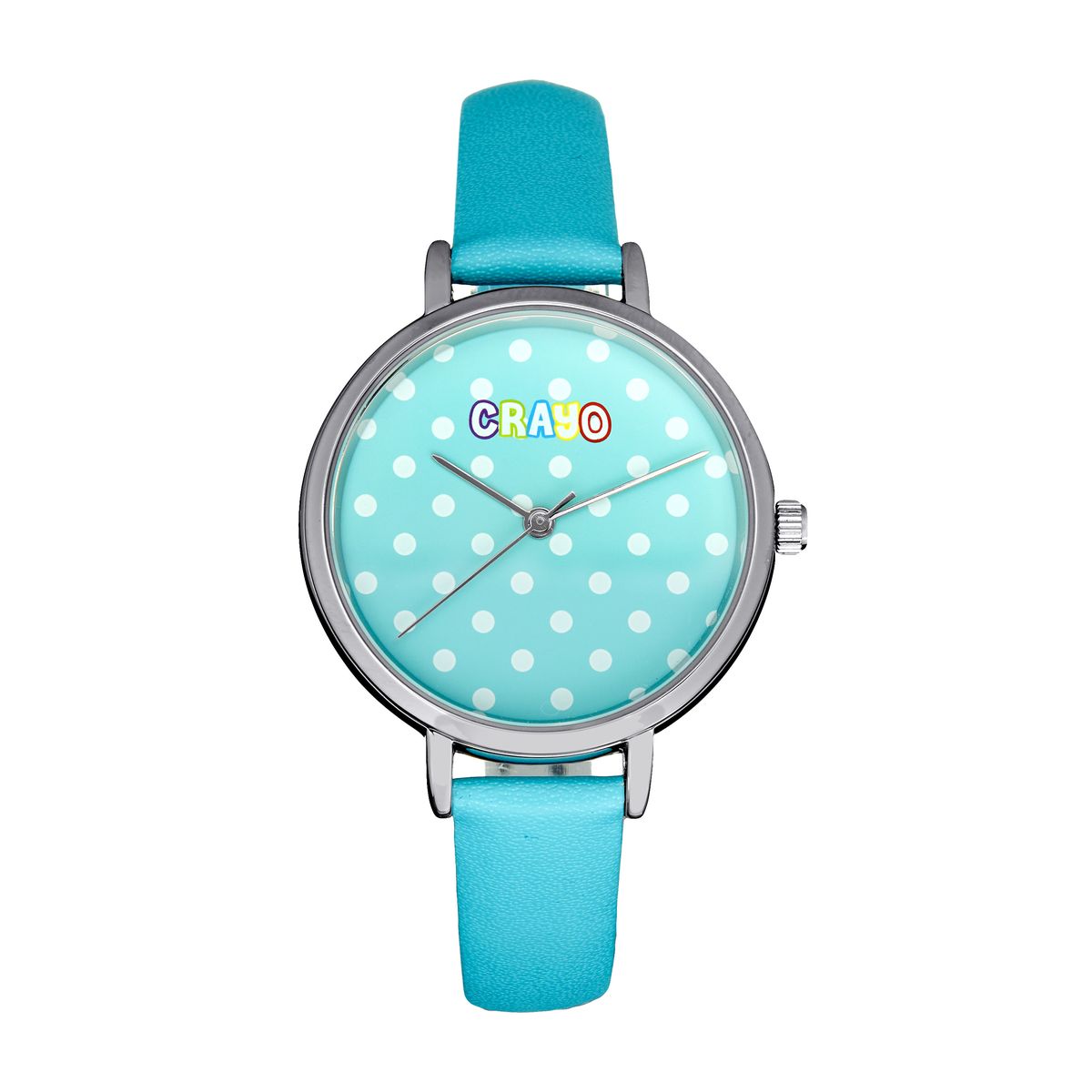 Polka-Dot-Armbanduhr mit Lederarmband