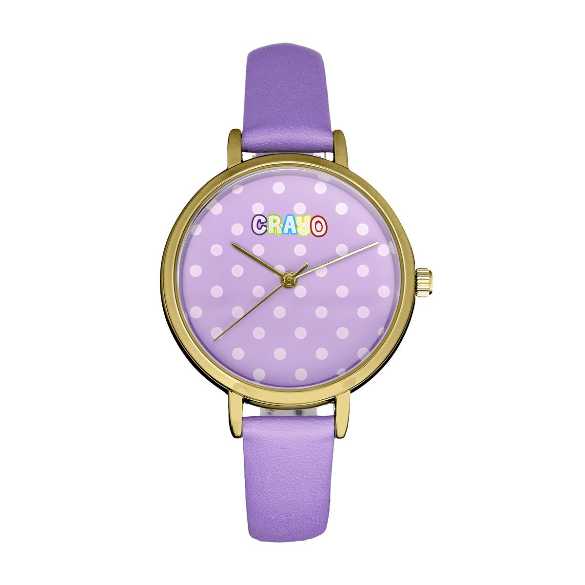Polka-Dot-Armbanduhr mit Lederarmband