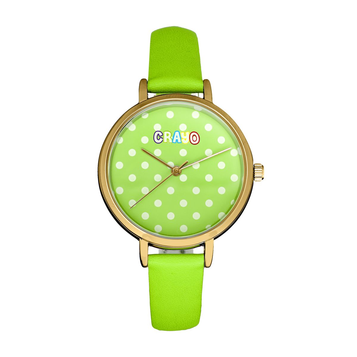 Polka-Dot-Armbanduhr mit Lederarmband
