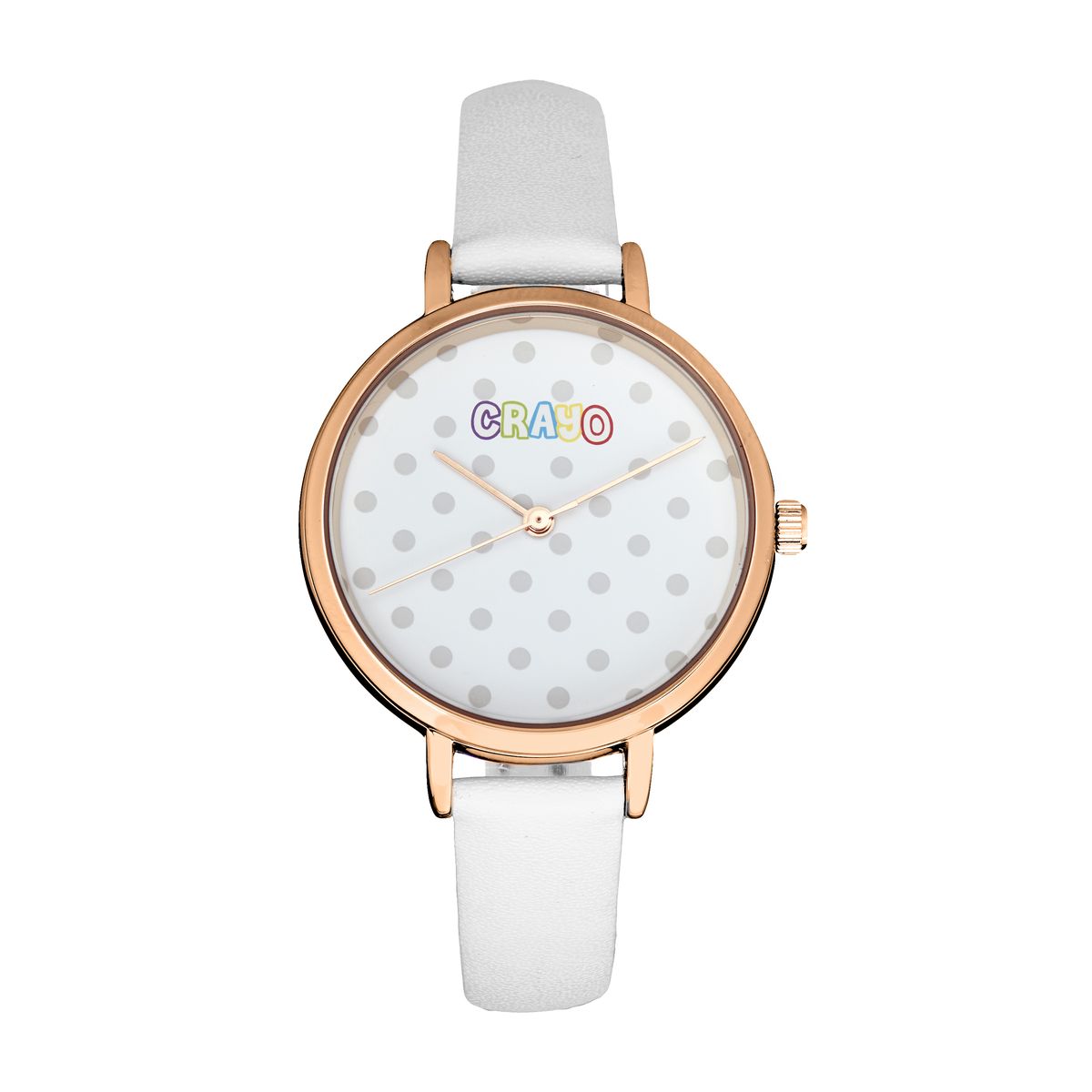 Polka-Dot-Armbanduhr mit Lederarmband
