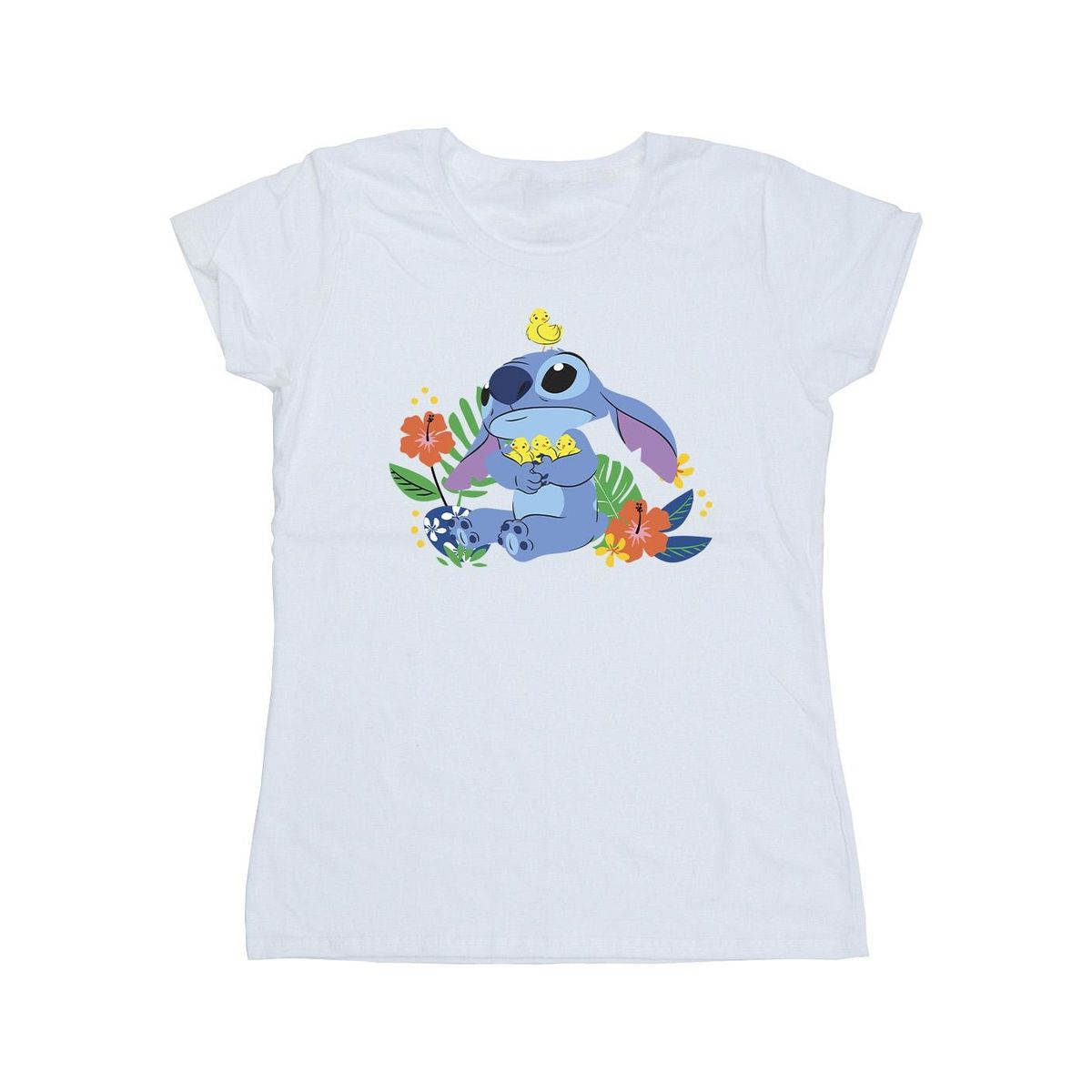 T-Shirt mit Stitch und Vögeln
