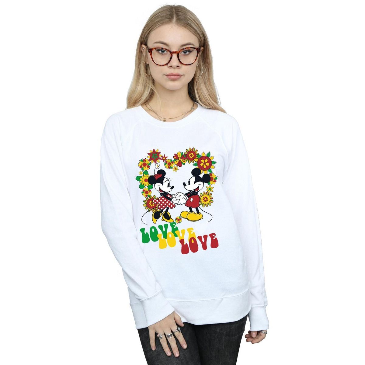 Mickey Minnie Hippie-Liebe Sweatshirt