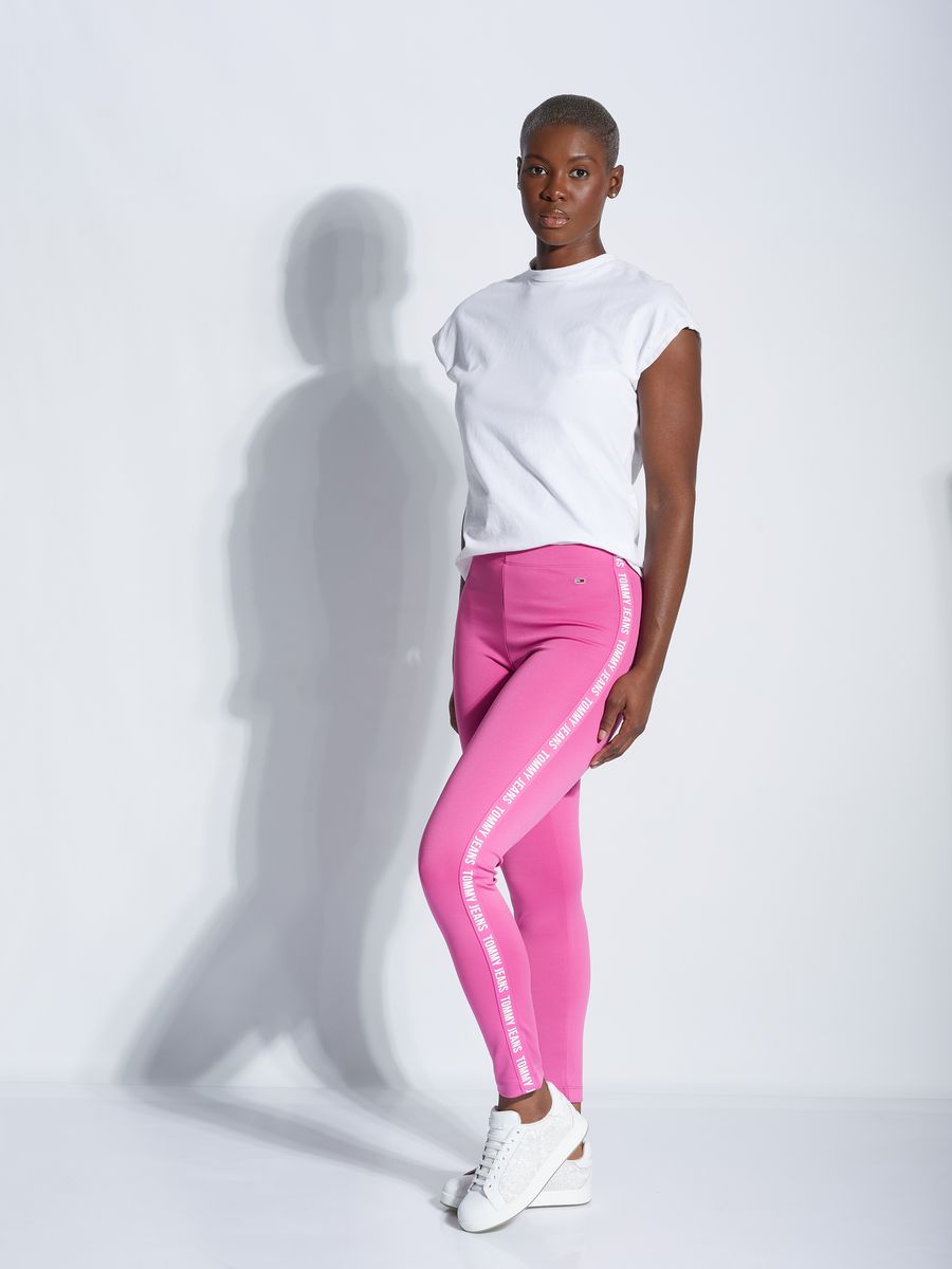 Leggings mit hoher Taille und Logostreifen