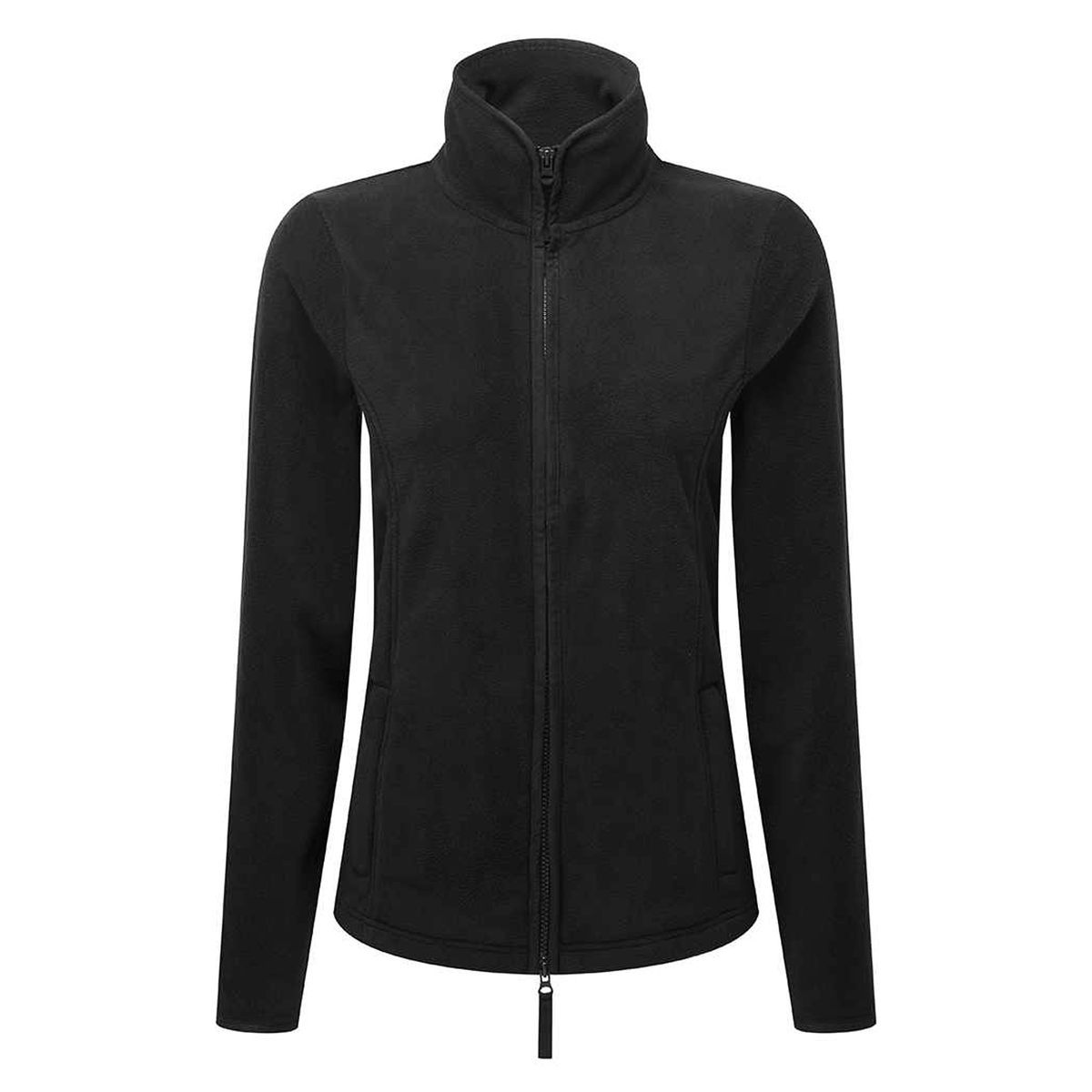 Fleecejacke mit Stehkragen und Teilungsnähten
