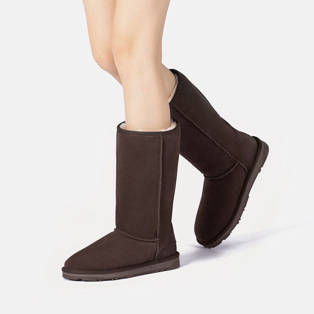 Klassische Hohe Lammfellstiefel