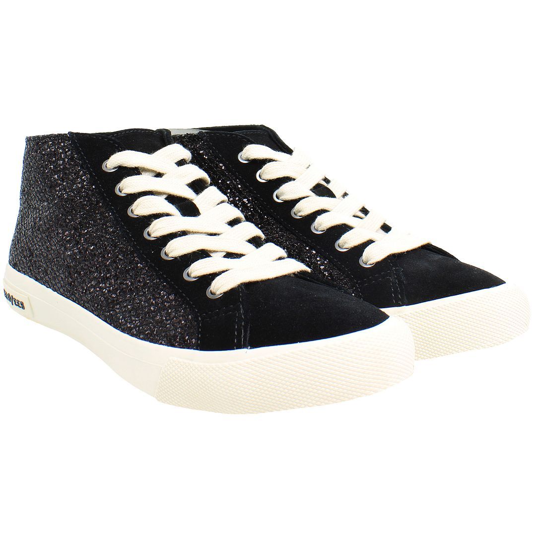 Glitzernde High-Top Schnür-Sneaker