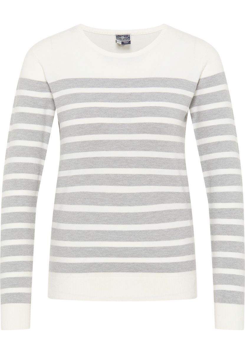 Klassischer gestreifter Rundhals-Strickpullover