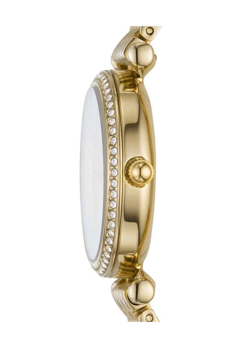 Elegante Perlmutt-Uhr mit Schmuckstein-Lünette