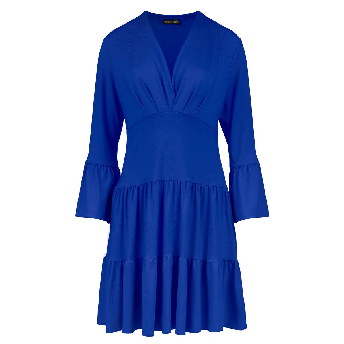 Jersey-Stufenkleid mit Glockenärmeln