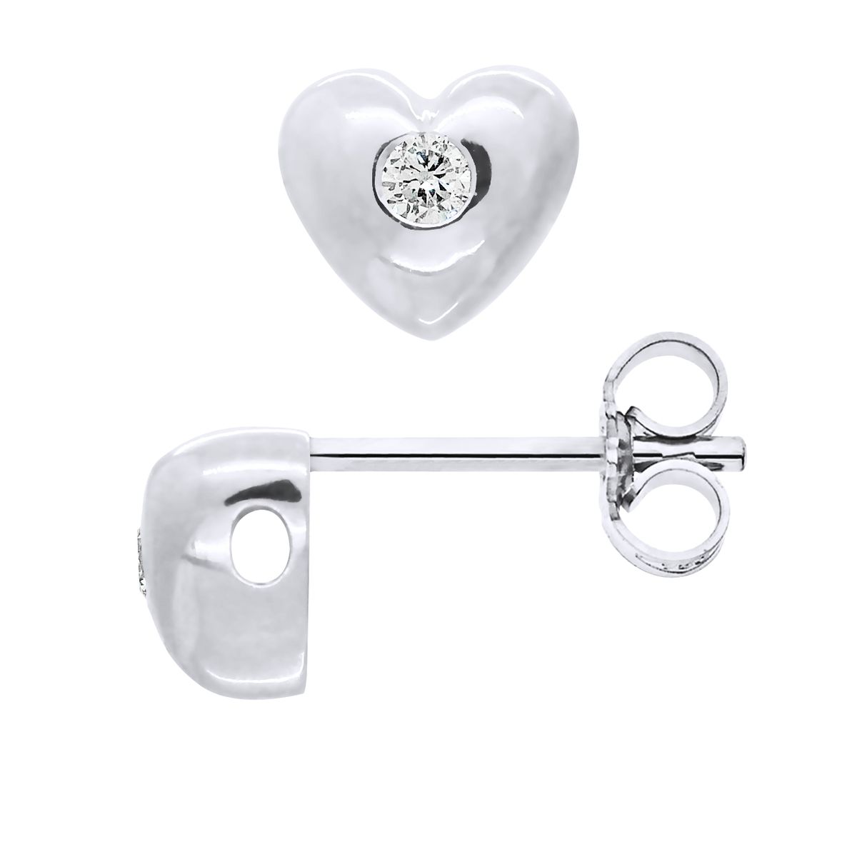 Herzförmige Diamant-Ohrstecker